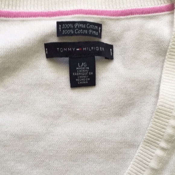 SOLD!! 🛍Tommy Hilfiger Argyle V-Neck Sweater Sz L - Picture 3 of 7